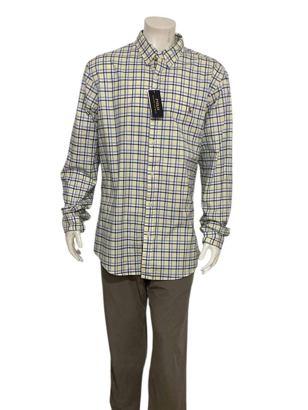 Ralph Lauren Men’s Yellow Check Plaid Button Shirt